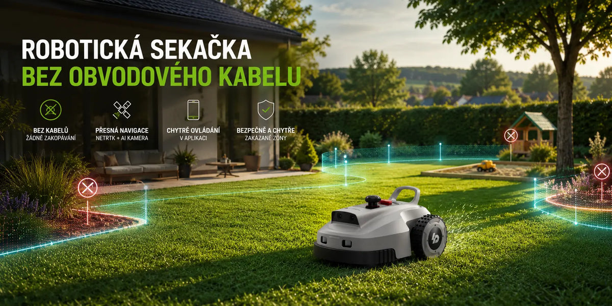 Robotická sekačka bez obvodového kabelu