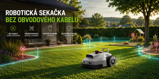 Robotická sekačka bez obvodového kabelu